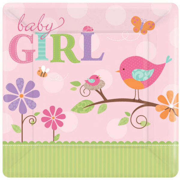 Tweet Baby Girl Plates Pk8 26cm