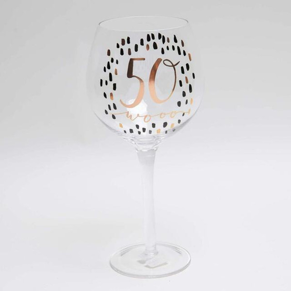 Luxe Birthday Gin Glass Age 50