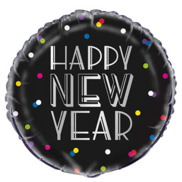 H100 18in Foil Balloon Neon Dots New Years