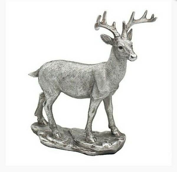 Leonardo Collection Reflections Silver Deer Ornament Right Face