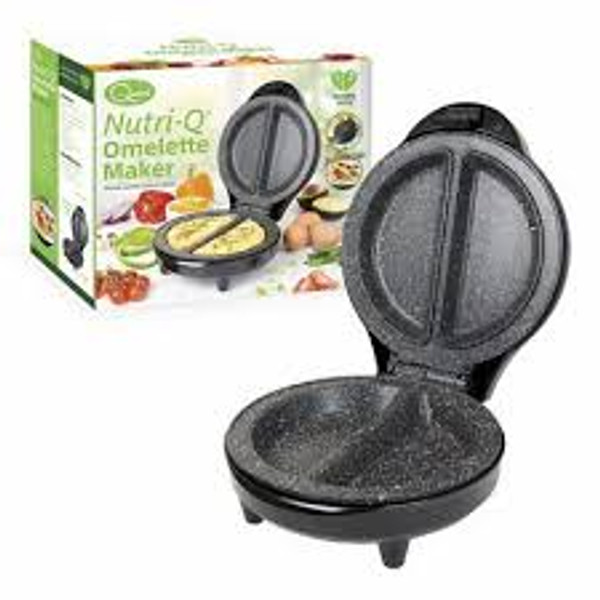 Nutri-Q Omelette Maker Marble Effect Ceramic 700w Auto Temperature Locking Clip