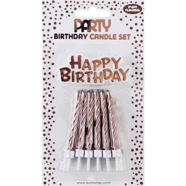 Happy Birthday Candle Set Rose Gold