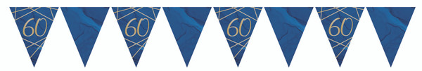 Navy Gold Geode Age 60 Bunting 12ft