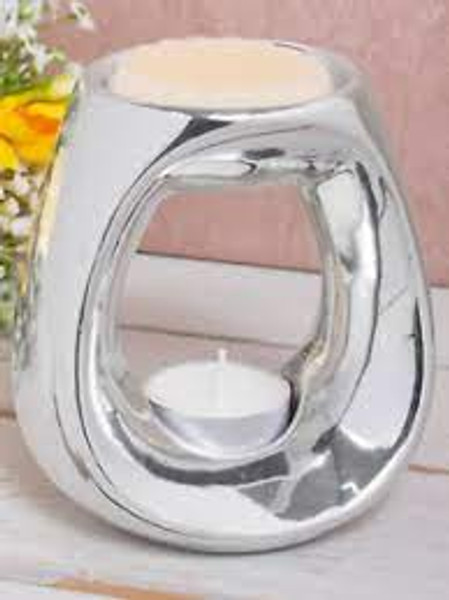 Desire Aroma Oval Wax Melt and Oil Burner Chrome