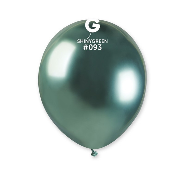 5in Metallic Latex Balloons Bag of 50 Green 093