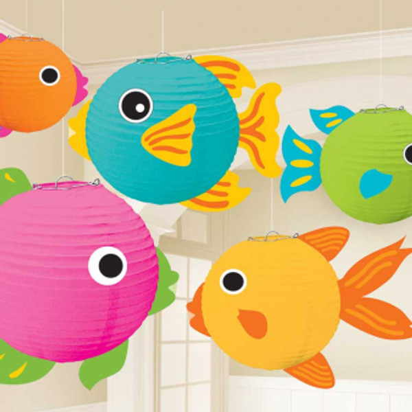 Hawaiian Fish Paper Lanterns Pk5