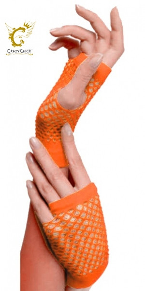 Fishnet Gloves Short Orange