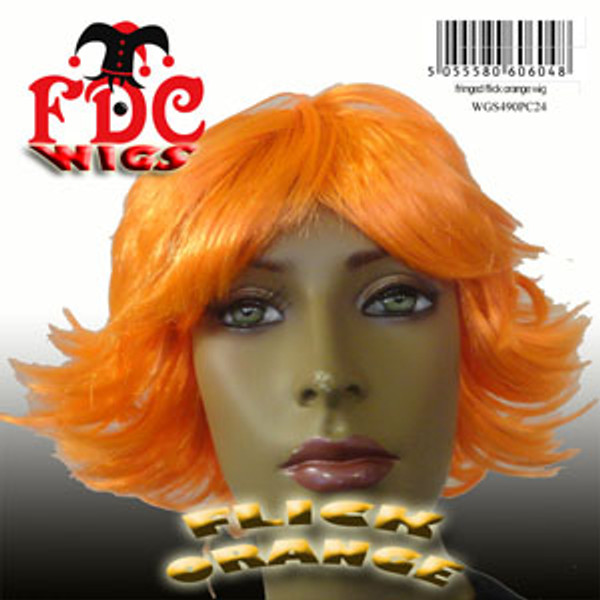 Fringed Flick Wig Orange 
