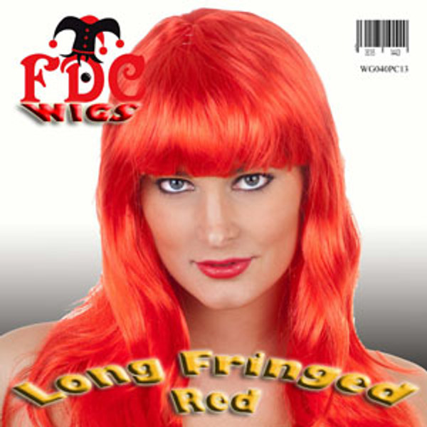 Long Straight Fringed Wig Red