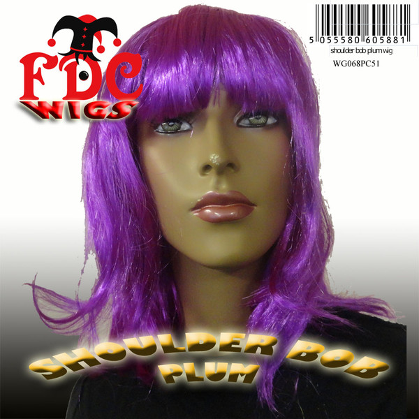 Shoulder Bob Wig Plum