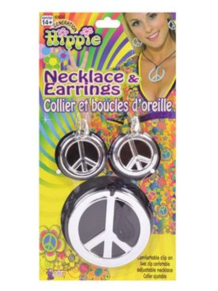 Peace Sign Necklace and Earrings