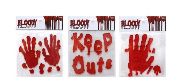 WINDOW CLING BLOODY KEEP OUT