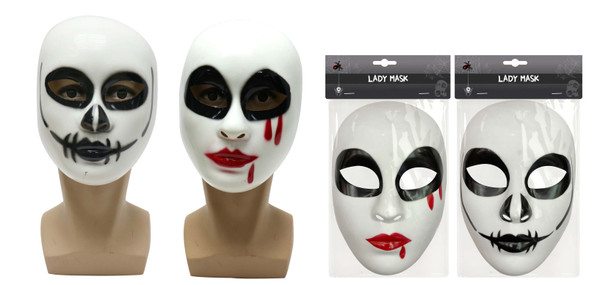 LADY WHITE PURGE MASK WITH RED LIPS