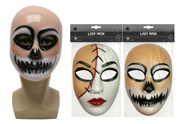 LADY SKIN COLOURED MASK WITH RED LIPS