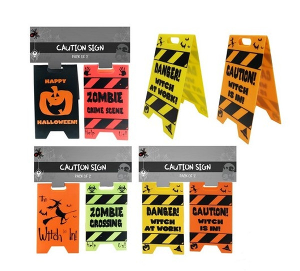 CREEPY CAUTION SIGNS 2PK