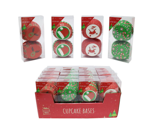 XMAS CUPCAKE WRAPPER 50pc Choose from 4 assorted styles
