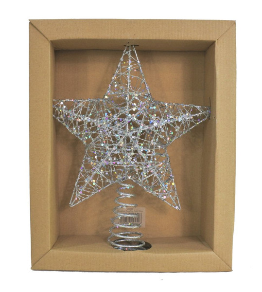 GLITTER STAR TOPPER 30cm SILVER