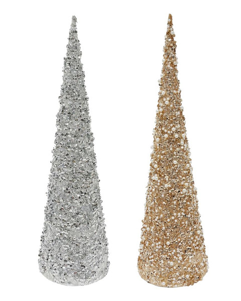 SEQUIN BEADY CONE TREE GLITTER 42cm