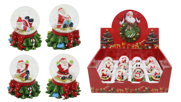 SANTA WATERBALL 45mm TREE BASE Choose from 4 assorted styles 