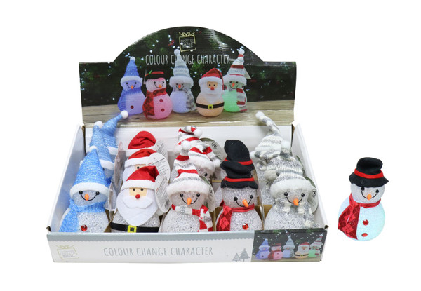 LIGHT UP CHRISTMAS CHARACTERS 13-18cm 5 ASSORTED STYLES