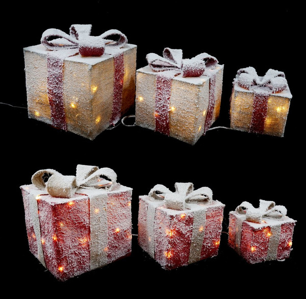 LIGHT UP PRESENTS SET 3 SNOWY CHOICE OF 2 STYLES