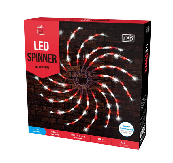 LED SPINNER LIGHT 50cm WHITE AND RED