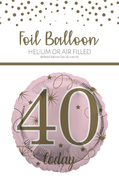 H100 18in Foil Balloon Age 40 Rose Gold