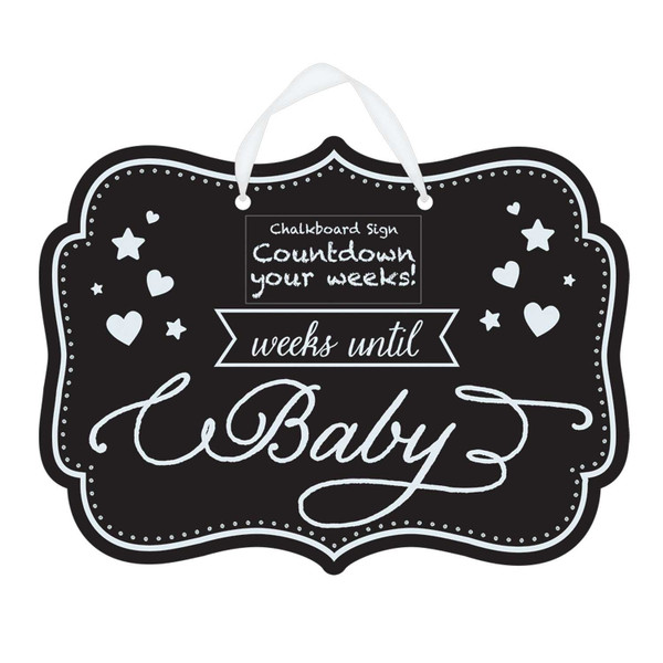 Baby Shower Countdown Chalk Board Sign