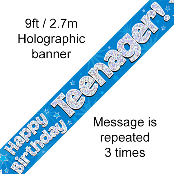 Happy Birthday Teenager Banner 9ft