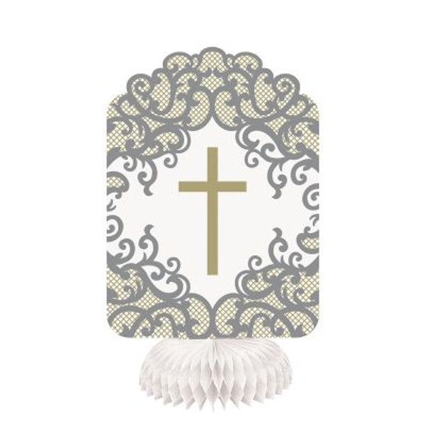 Gold Cross Honeycomb Decorations Communion or Christening Pk3