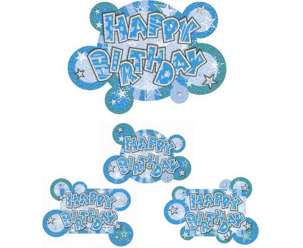 Happy Birthday Signs Blue Pk3