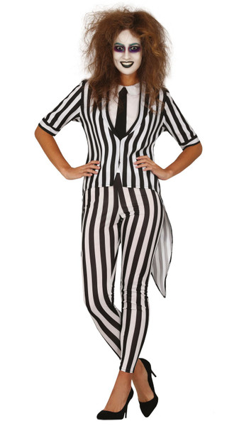 Ladies Black and White Ghost Suit Medium Size 38 to 40
