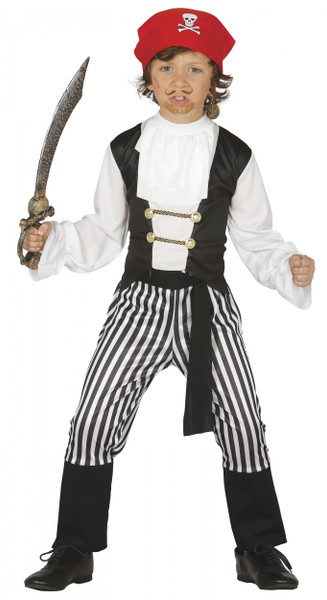 Buccaneer Pirate Black and White Age 5 to 6 Years