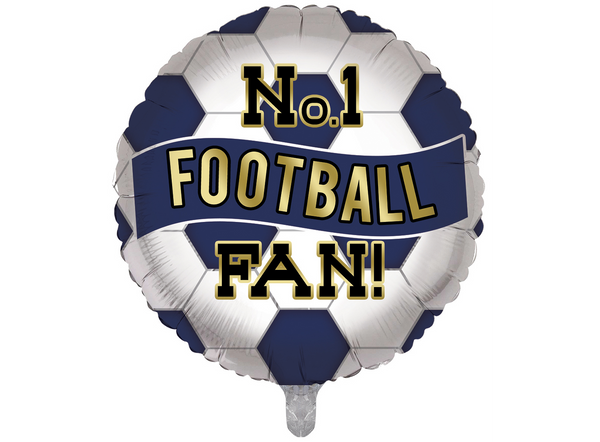 H100 18in Foil Balloon No 1 Football Fan Blue and White
