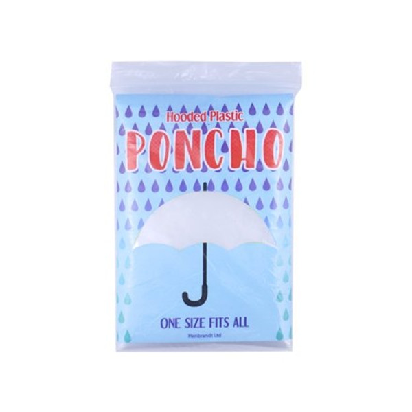 Festival Hooded Plastic Poncho Clear One Size