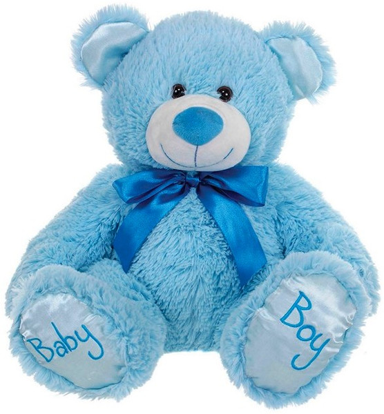 Sitting Baby Boy Bear Blue 28cm