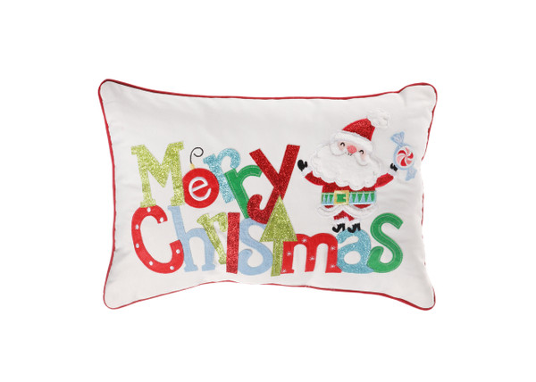 Merry Christmas Cushion with Santa 48x33cm