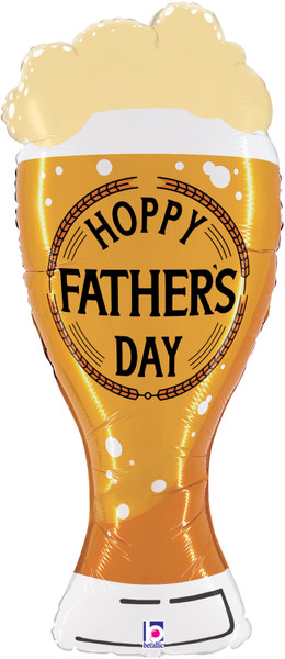 H300 Foil Balloon 39in Betallic Shape Hoppy Fathers Day Beer