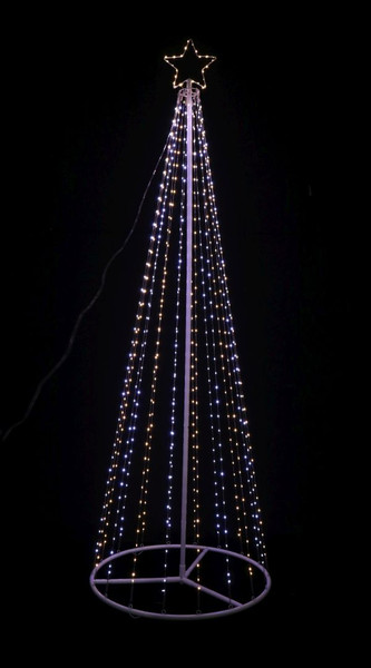 LED PIN LIGHT STRANDS TREE 2.1m WHITE AND WARM WHITE 