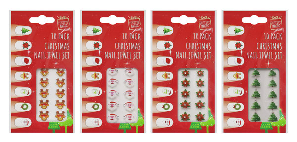 CHRISTMAS NAIL JEWELS 10 pack