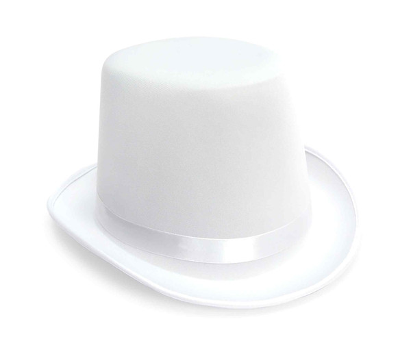 DRESS UP FABRIC TOP HAT WHITE