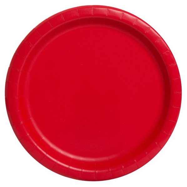 Paper Plates Pk8 21.9cm Ruby Red