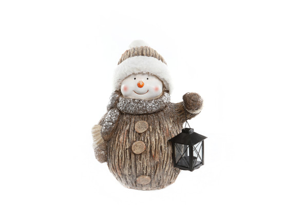 MGO Snowman with T Lightholder 37cm