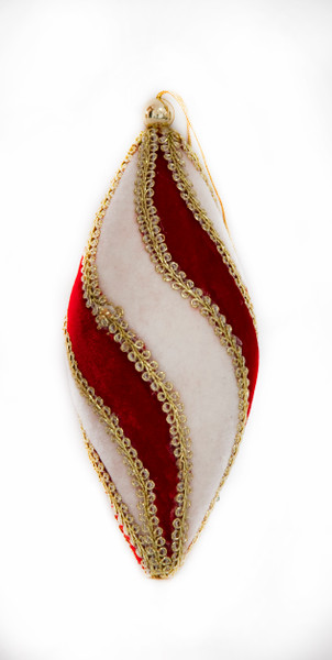 16cm Hanging Drop Decoration Red and White