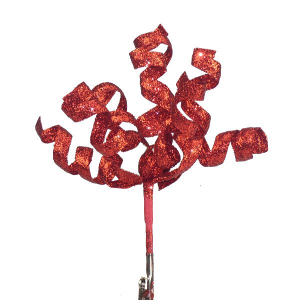 Curly Wire Clip Pick Red 10cm