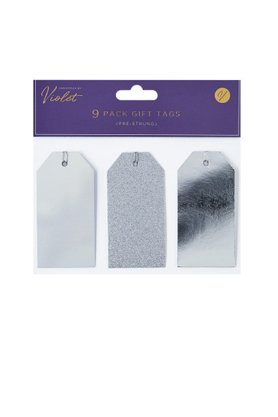 Gift Tags Silver Pk9