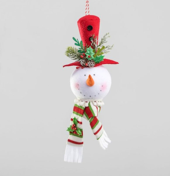 30cm Fabric Snowman Head Decoration