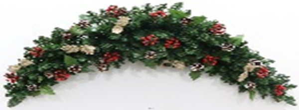 Green Swag 150cm Decorated with berries and flowers