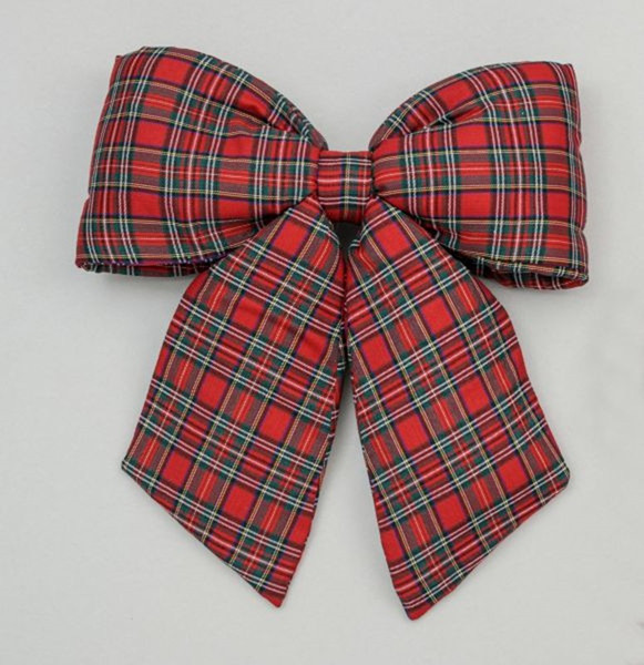 Plush Tartan Decoration Bow 68cm