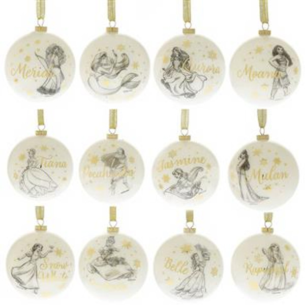 Disney Princess Acrylic Glitter Baubles Pk12